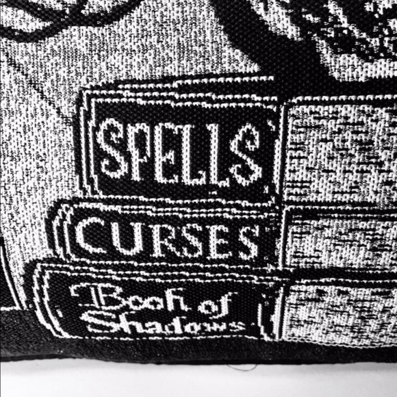 Halloween Skull Pillow Candlelabra Poison Spell Books Black - Picture 7 of 12